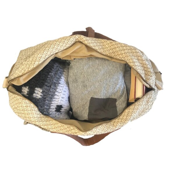 Large Aphorism sequin beaded knit boho embellished travel bag suffel weekender - Picture 8 of 16